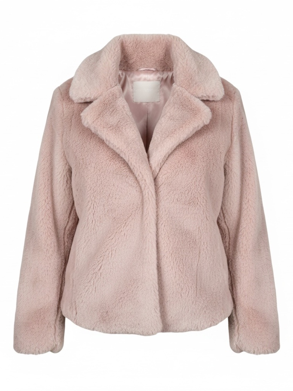 Jou Jou Pink Faux Fur Notch Collar Coat L NWOT
